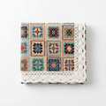 Bohemian Granny Square Table Runner with Lace Trim