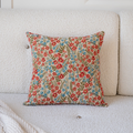 Red wildflower pillow cover, floral cotton blend cottage