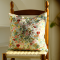 Cottage wildflower pillow cover, multicolor floral cotton blend