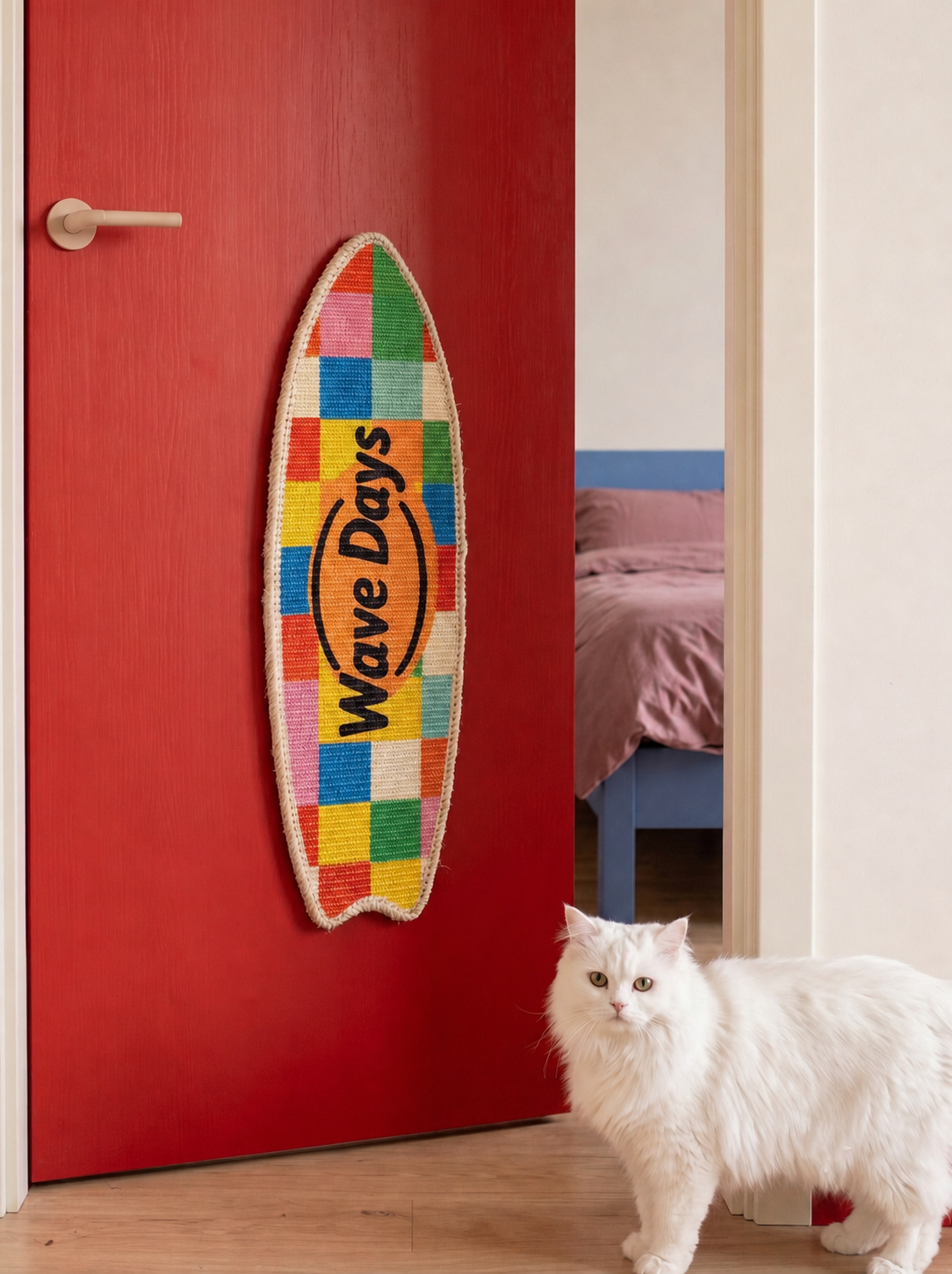 Natural sisal surfboard cat scratcher for home decor