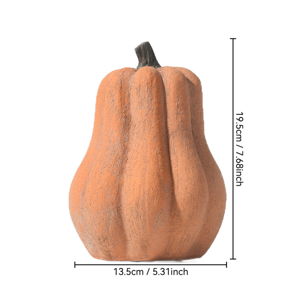 Orange Ceramic Pumpkin Decor for Halloween – Fall Table Centerpiece & Autumn Home Accent