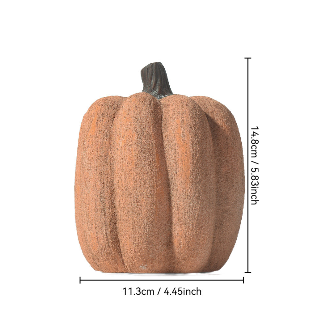 Orange Ceramic Pumpkin Decor for Halloween – Fall Table Centerpiece & Autumn Home Accent