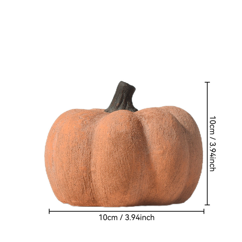 Orange Ceramic Pumpkin Decor for Halloween – Fall Table Centerpiece & Autumn Home Accent