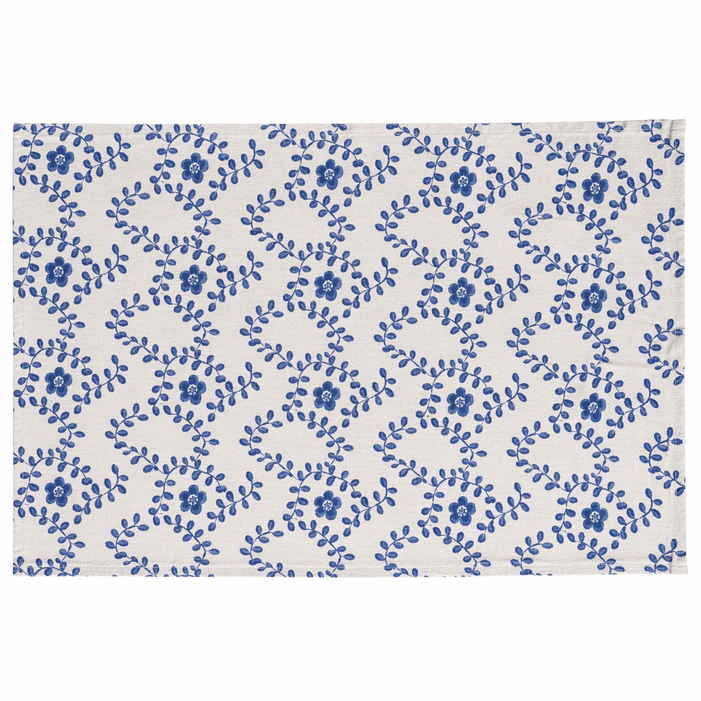 Blue Ditsy Floral Vine Cloth Napkins Set — Cotton Cottage Farmhouse