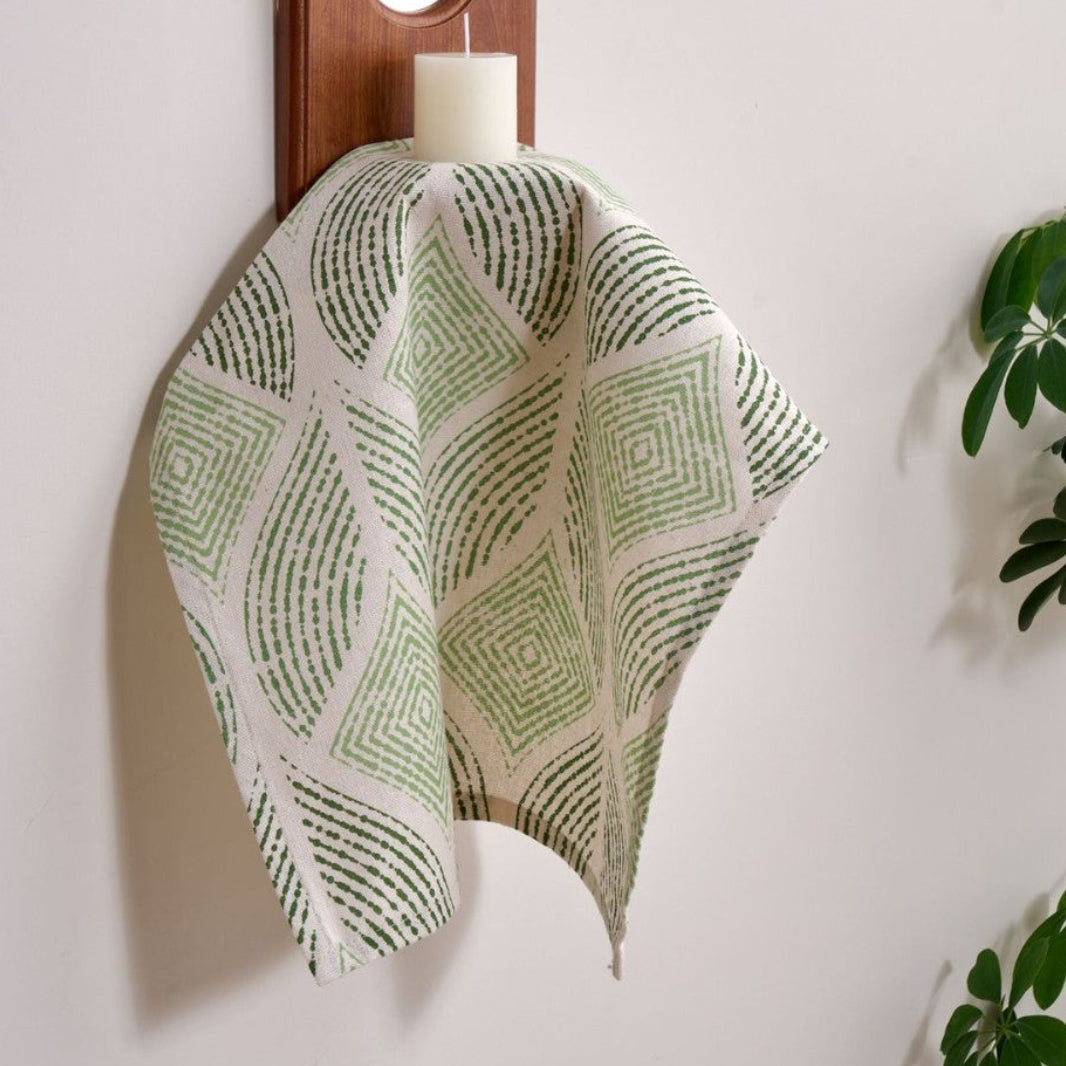 Geometric block print cloth napkins