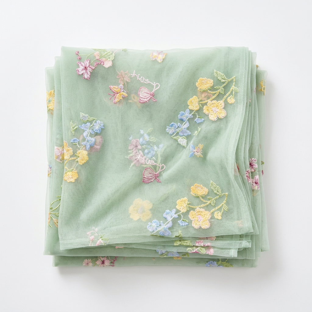 Sheer Floral Embroidered Table Runner — Romantic Wedding Party Decor